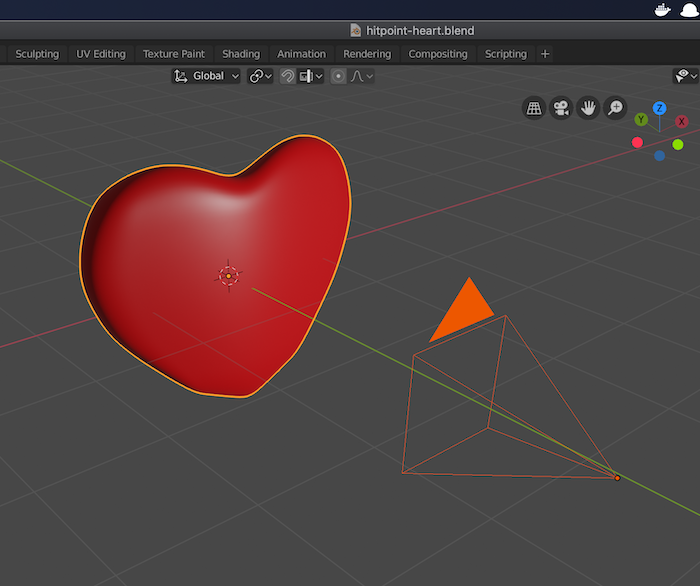 Hitpoint heart in Blender